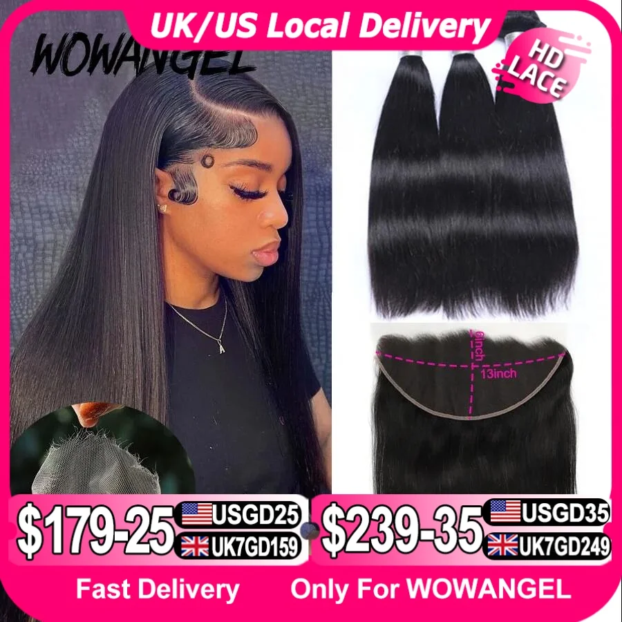 Wowangel 13x6 HD Lace Frontal с пучками