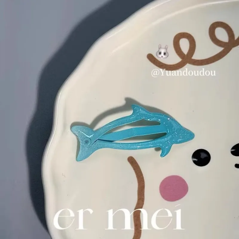 2 قطع ليتل الأزرق دولفين لطيف الطفل دبوس الشعر شاطئ البحر الأطفال الانفجارات أغطية الرأس الفتيات الاطفال النساء إكسسوارات الشعر