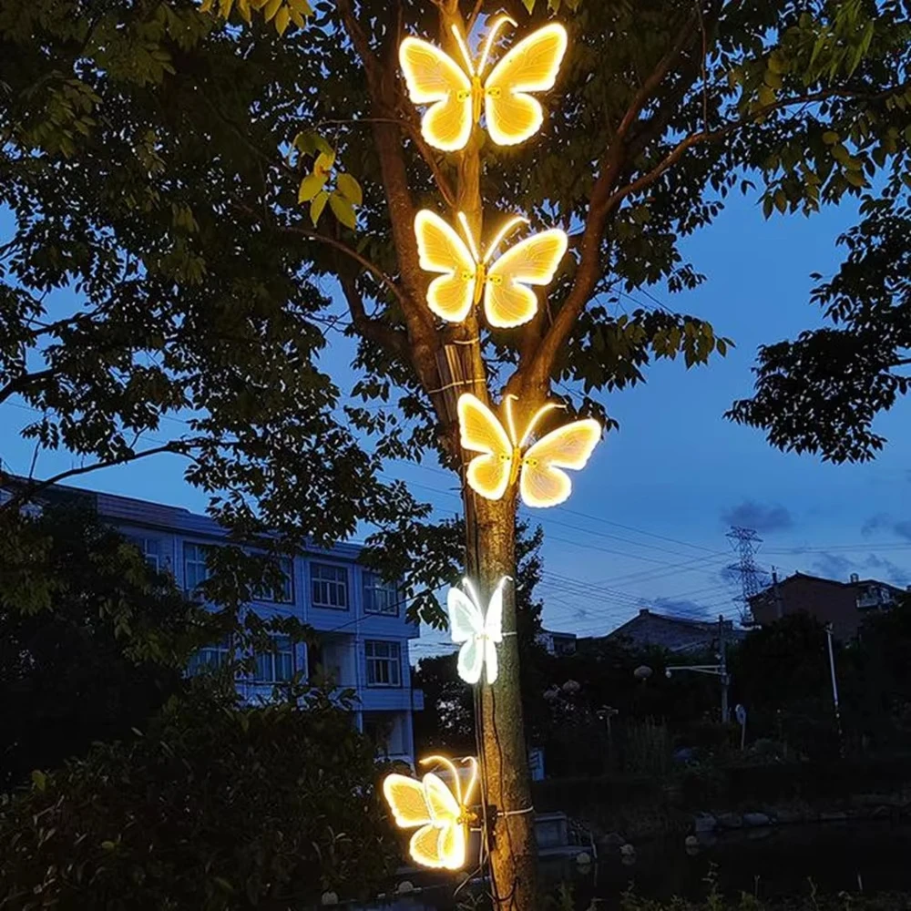 LED Butterfly Lights for Outdoor Decor - Dynamic & Static Modes