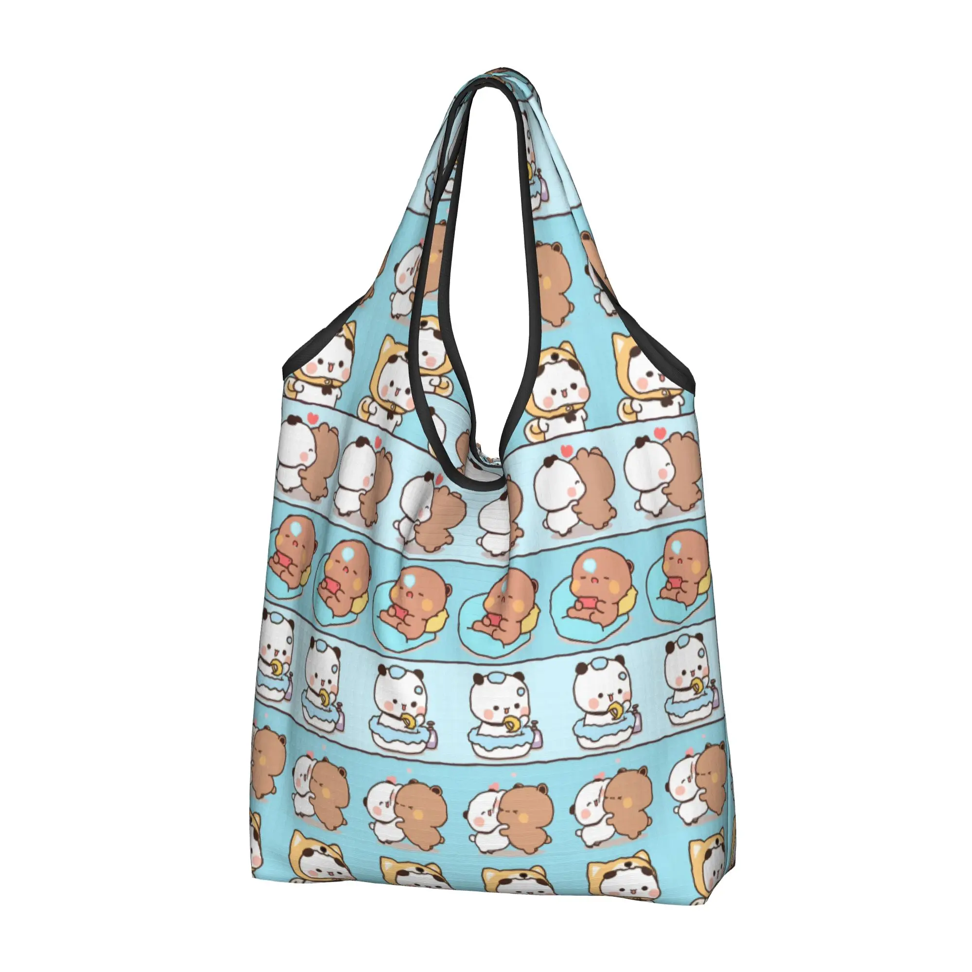 Recycling Fun Bubu Dudu Classic Cartoon Shopping Bag Women Tote Bag Portable  Grocery Shopper Bags