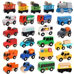 Electric Locomotive Train Magnetic Train Car Wooden Railway Track Accessories fit for All Brand Wooden Tracks Toys for Kids