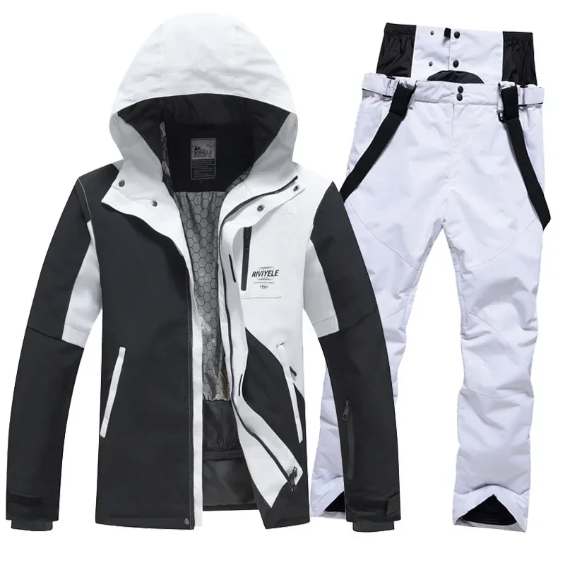 New Winter Warm Hooded Jacket Pants Women Snow Suits Mountain Sport Man Ski Set Outdoor Hiking Heated Female Snowbord Tracksuit