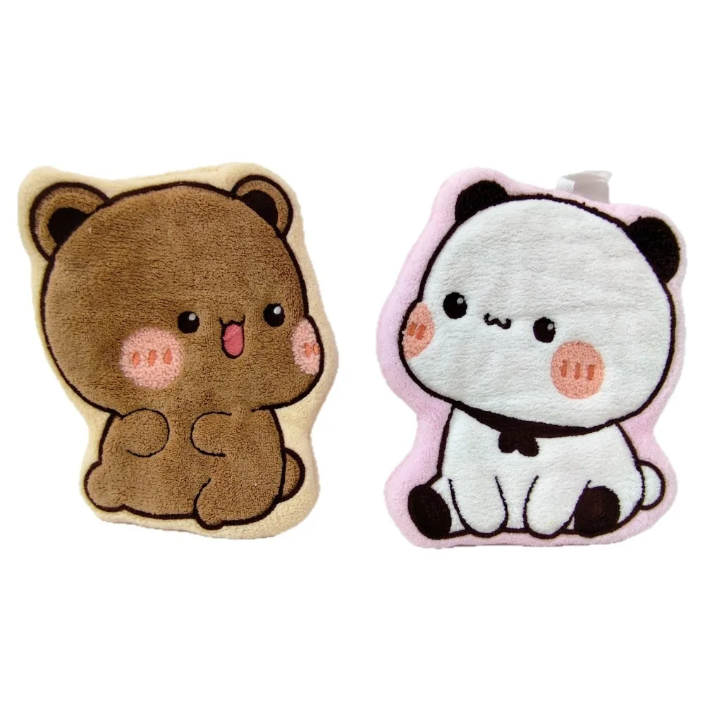 2 Pieces Coral Fleece Hand Wipe Towel Cute Dudu Bubu Hanging Hand Towel Large Absorbent Towel for Kitchen Bathroom Handkerchief - view 2
