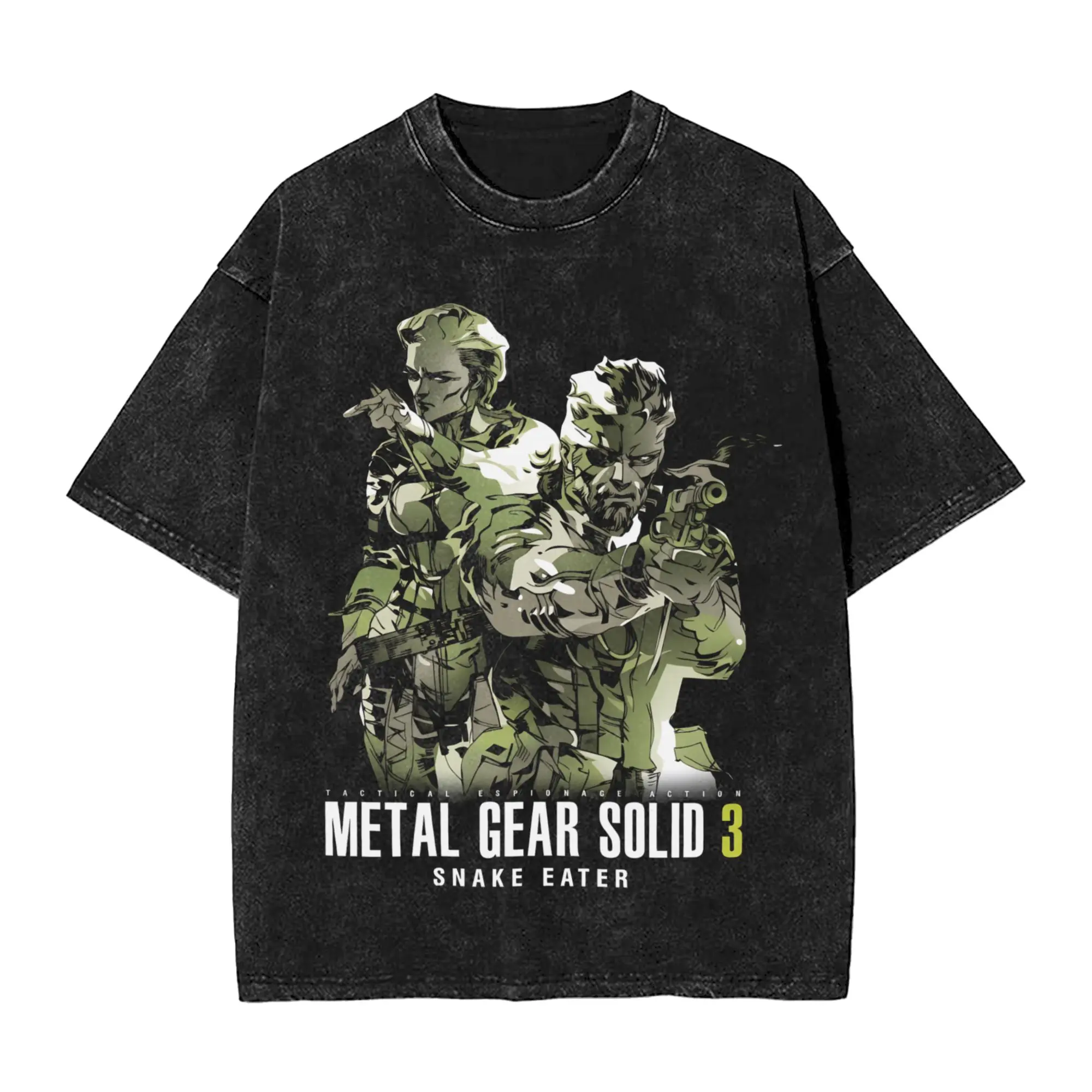 MGS3 ثعبان الألعاب تي شيرت الهيب هوب غسلها قصيرة الأكمام المعتاد تي شيرت ميتال جير الصلبة 3 الشارع الشهير الجرافيك المطبوعة بلايز تيز #1