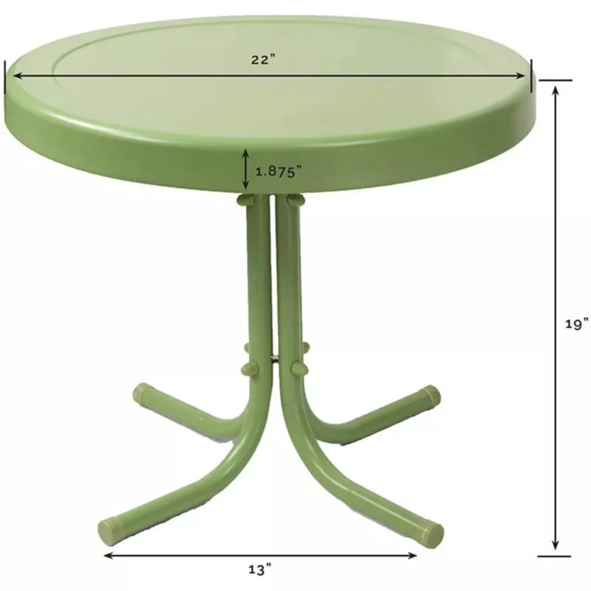 Patio coffee table Oasis green retro metal