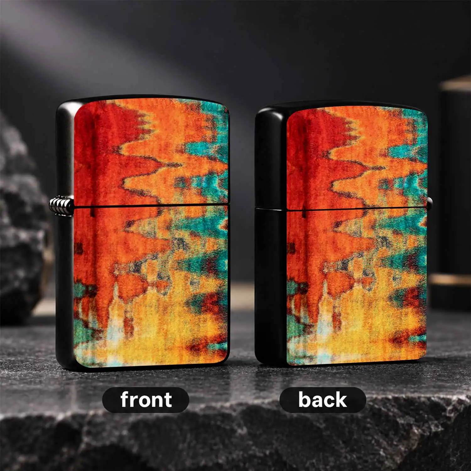 Abstract Tie-Dye Style Lighter Vibrant Colorful Art Pattern Portable Igniter Daily Use Compact Accessory For Home Outdoor Camping Gathering Candle Incense Lighting Unique Creative Gift For Friends Family A Humorous And Interesting Lighter