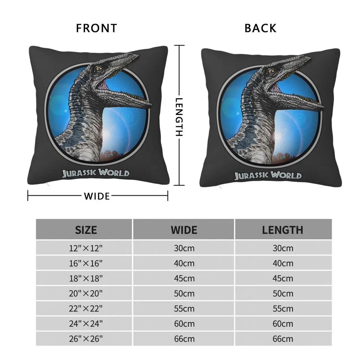 Jurrassix Park Velociraptor Raptor Square Pillowcase Polyester Linen Velvet Creative Decor Throw Pillow Sofa Cushion Wholesale