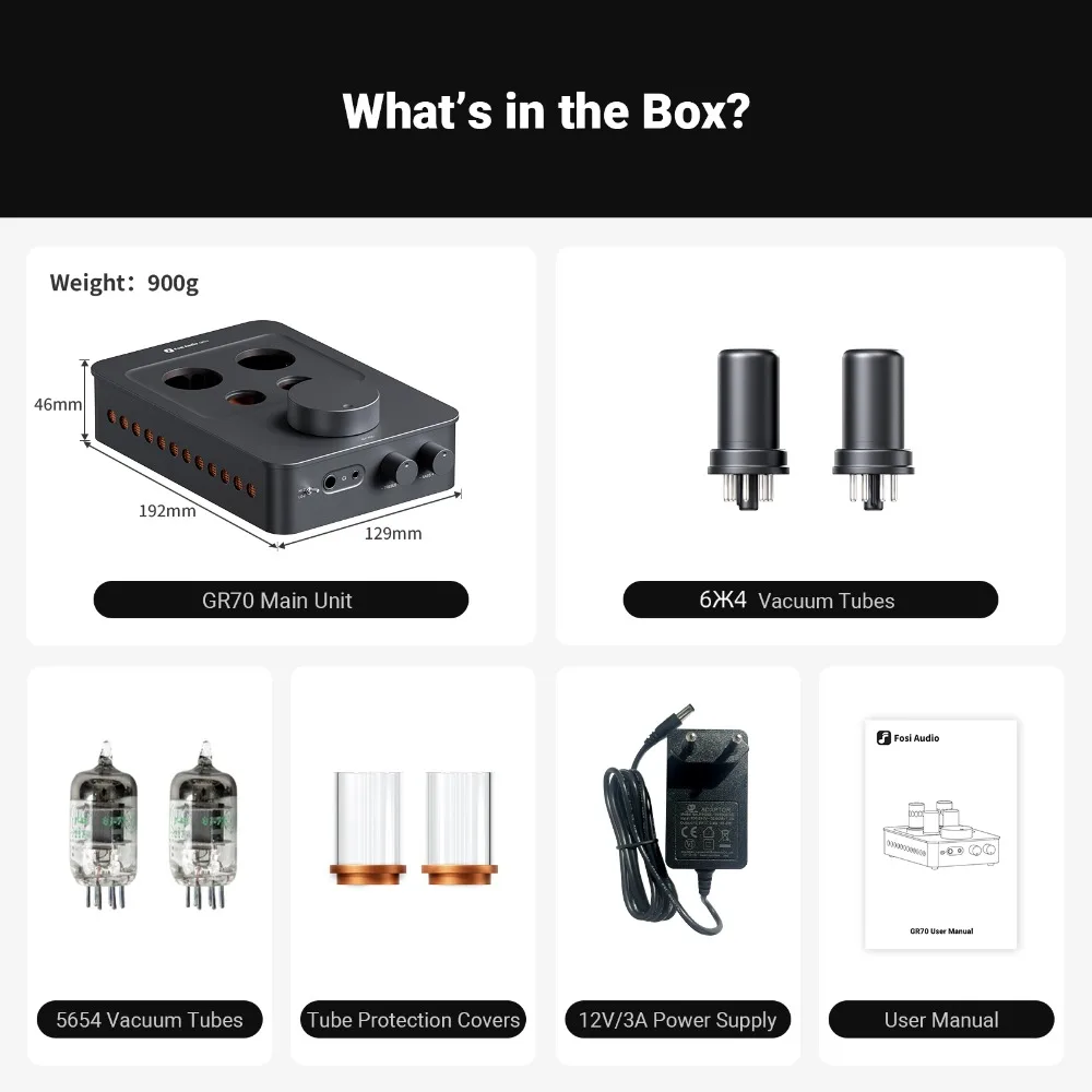 Fosi Audio GR70 真空管ヘッドフォンアンプ Fosi Audio GR70 Tube Headphone Amp