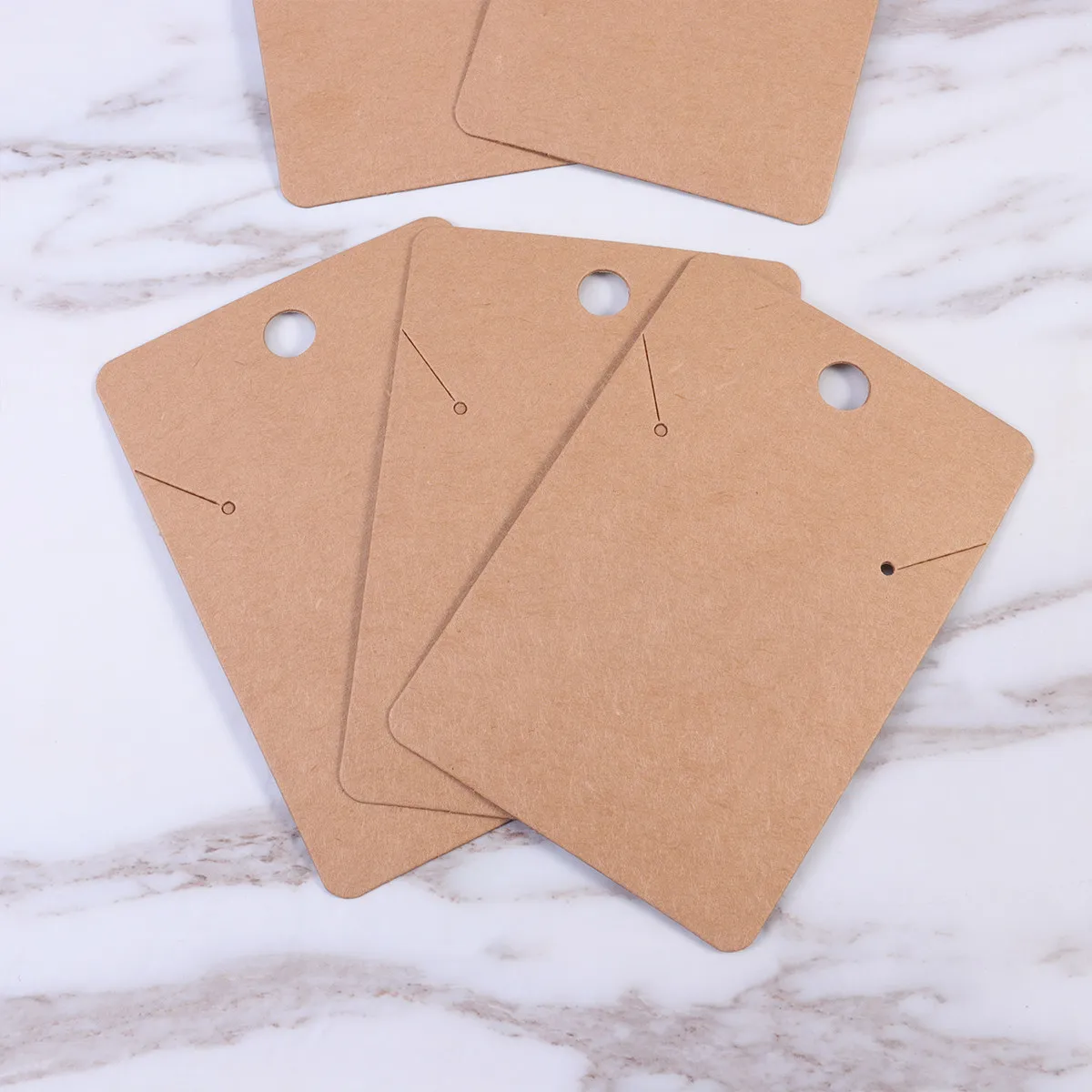 

100Sets Kraft Paper Earring Cards Environmental Sturdy Holder Pre Cut Holes Jewelry Display Cards Opp Bags for Jewelry
