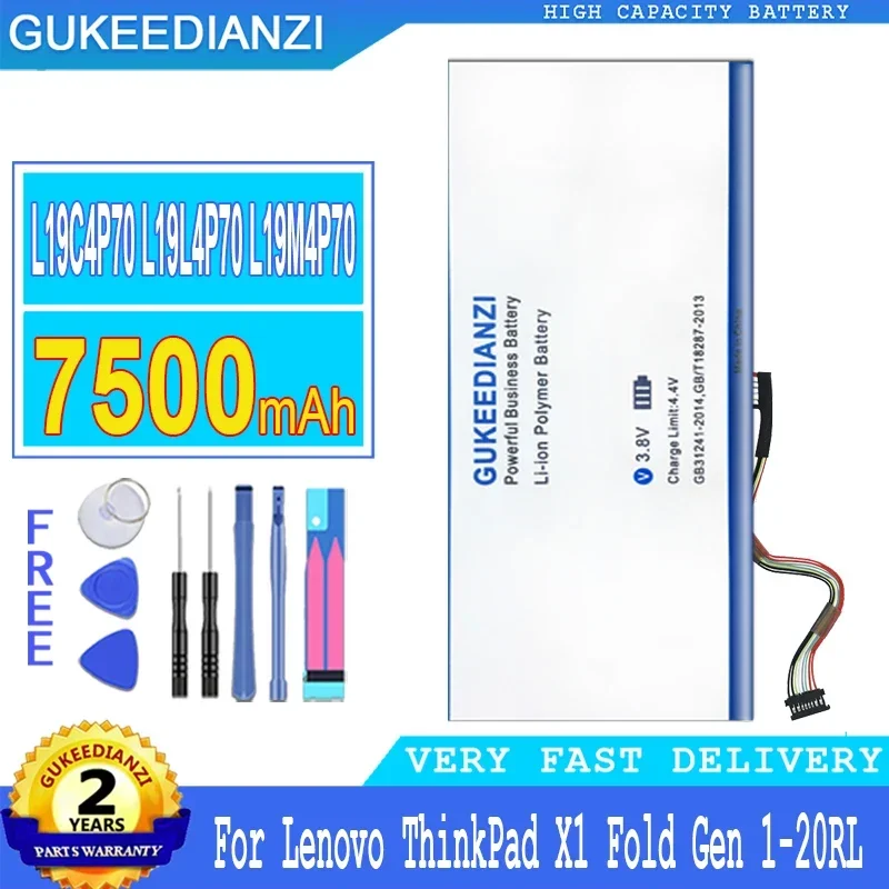 

GUKEEDIANZI Battery for Lenovo ThinkPad X1 Fold Gen 1-20RL 1-20RK SB10T83126, L19C4P70, L19L4P70, L19M4P70, 7500mAh