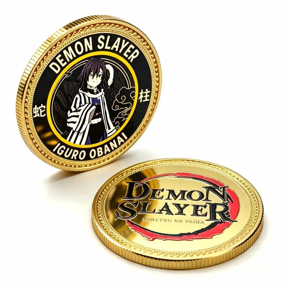 Bandai Demon Slayer Gold Medal 9 Hashira 3D Embossed Badge Kimetsu No Yaiba Collectible Anime Fan Souvenir Decor Ornament Gift
