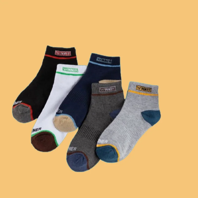 

5/10 Pairs All-match Colorblock Letter Men's Socks Sports Sweat-absorbent Autumn and Winter Socks All Seasons All-match Socks