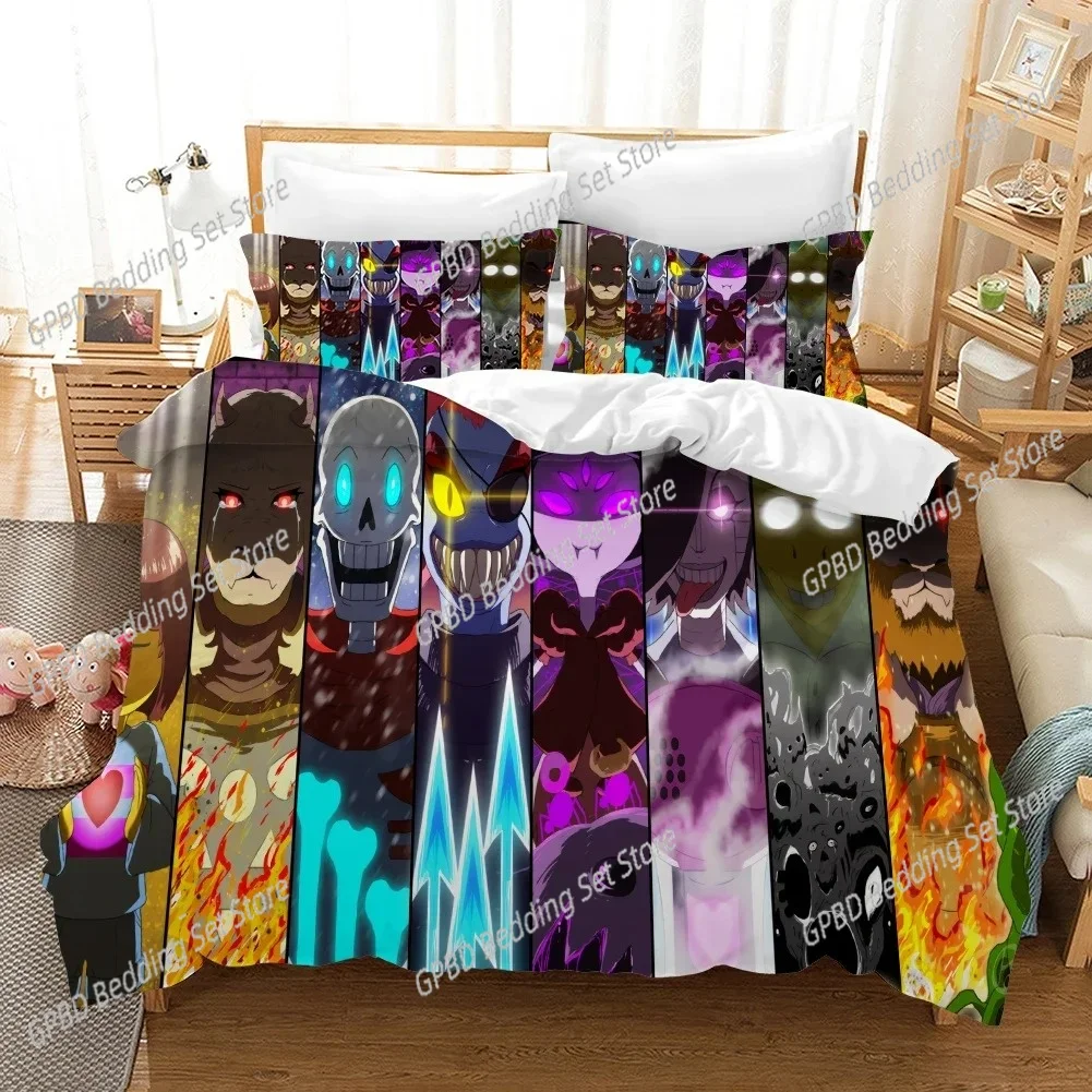 

3D Print Undertale Game Frisk Sans Papyrus Pattern 3D Duvet Cover Bedding Set Comforter Linen Pillowcases Double Twin King Queen