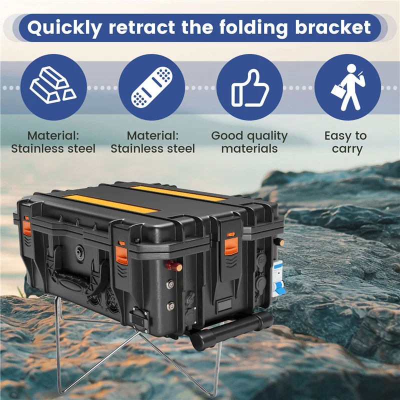 

RTENTE-Camping Box Moisture-Proof Support Storage Box Bottom Seat Folding Support Bottom Seat Folding Support Portable Storage R