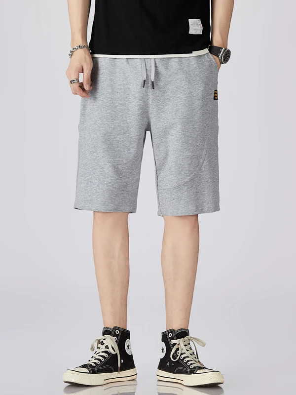 

Мужские летние хлопковые спортивные шорты длиной до колена для тренировок, комфортные, дышащие, эластичные, для глубоких приседаний, повседневные, для фитнеса и бега