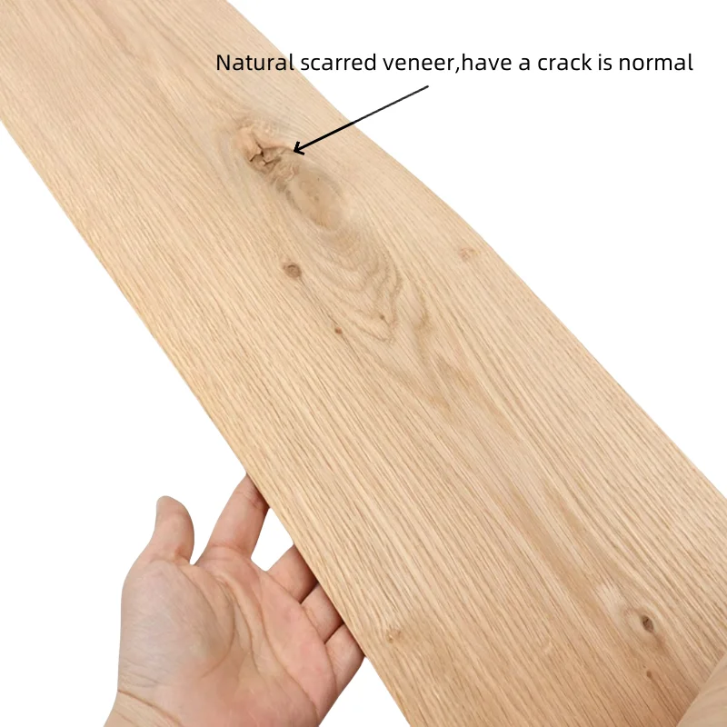 0.5mm Oak Wood Veneer with Natural Knots for Furniture DIY Wall Accent Cabinet Upgrade Table Cover Panels Veneer L:250X16/28cm
