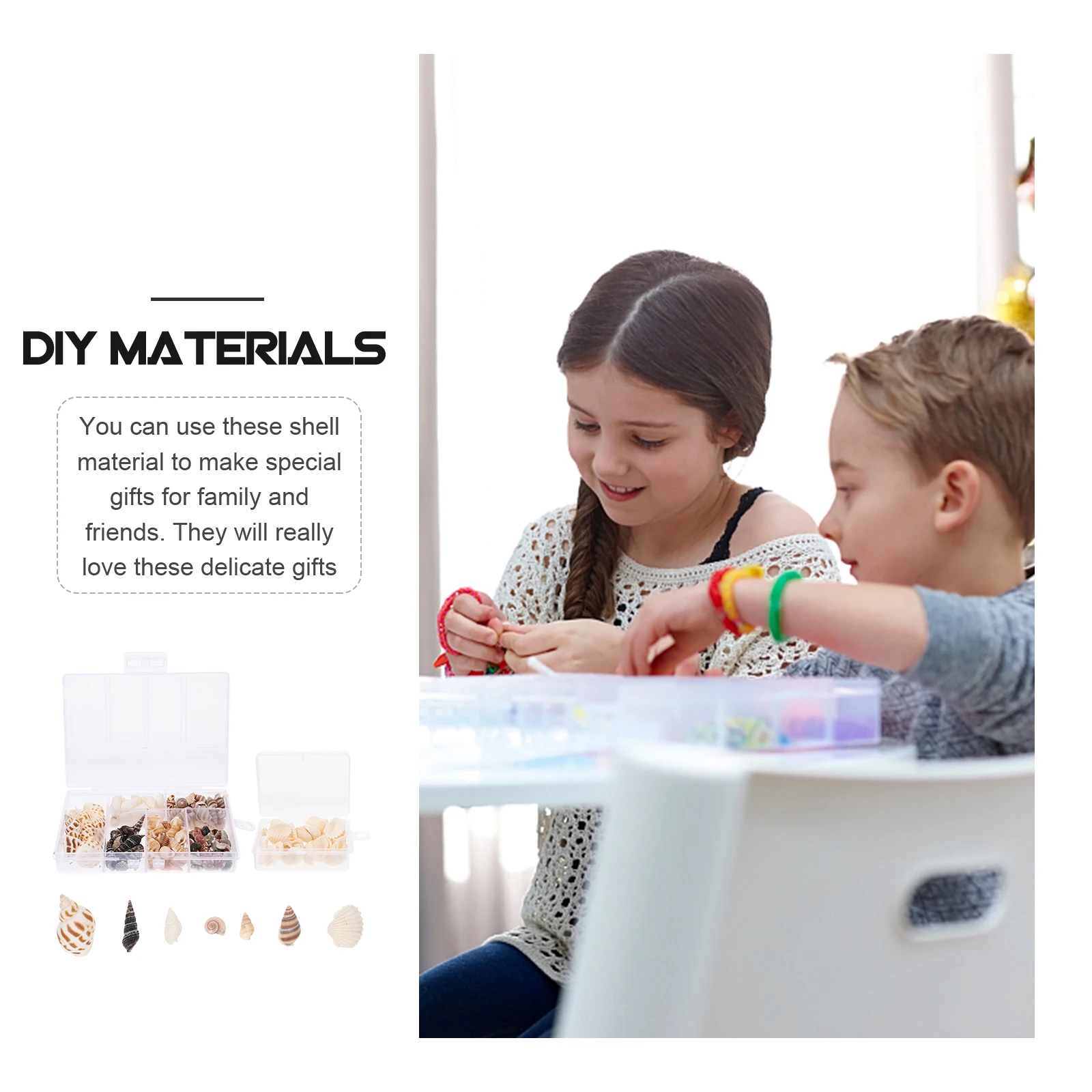 

Natural Small Decorations 3 Boxes Set Props Seashells Mini Craft Ornaments for DIY Jewelry Making Smooth Surface Long Lasting
