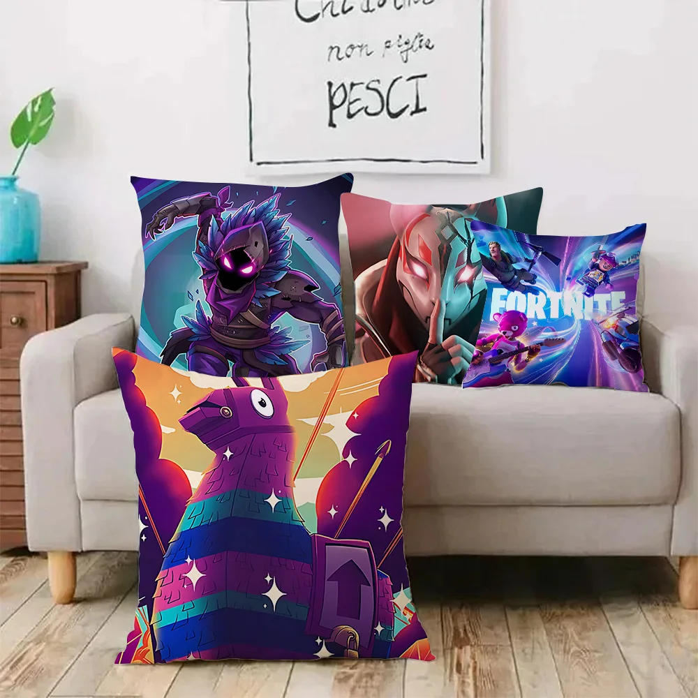 Hot Game Pillow Covers Cartoon Sofa Decorative Home Double-sided Printing Short Plush Cute Cushion Cover F-F-FORTNITES