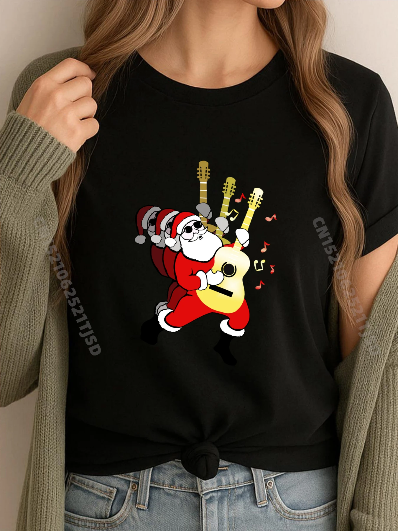 

Santa Guitar Christmas Santa Claus Guitarist Streetwear T-Shirts