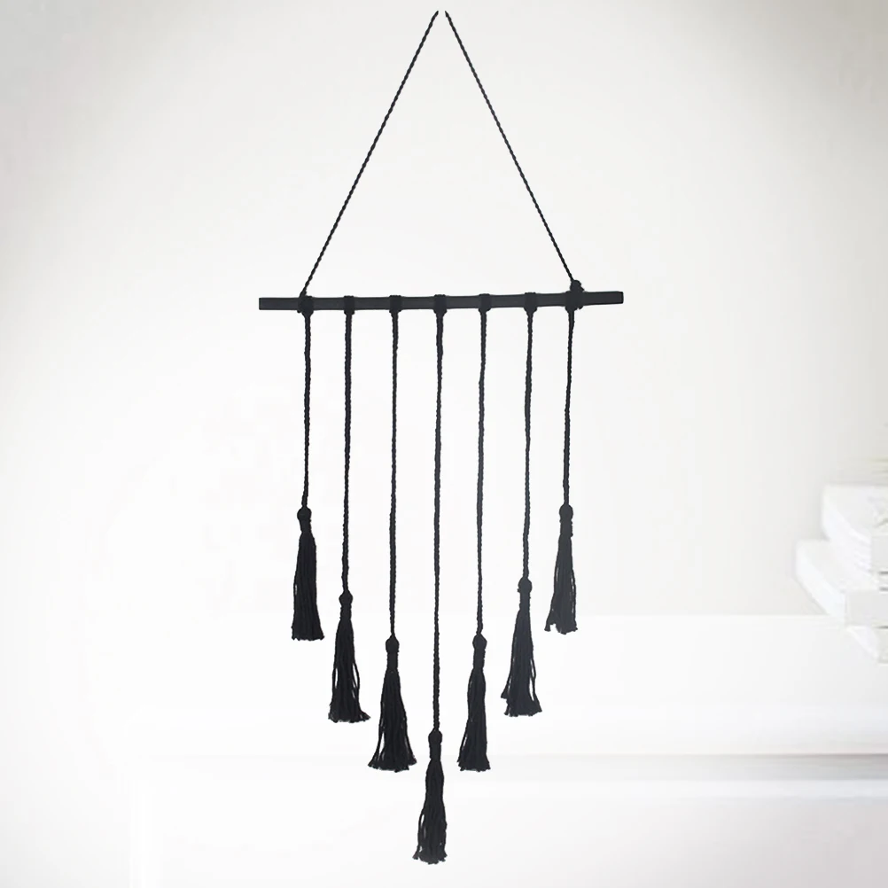 ديكور مكرامية معلق على الحائط مع مشبك عرض يدوي للصور، شماعة خشبية #2