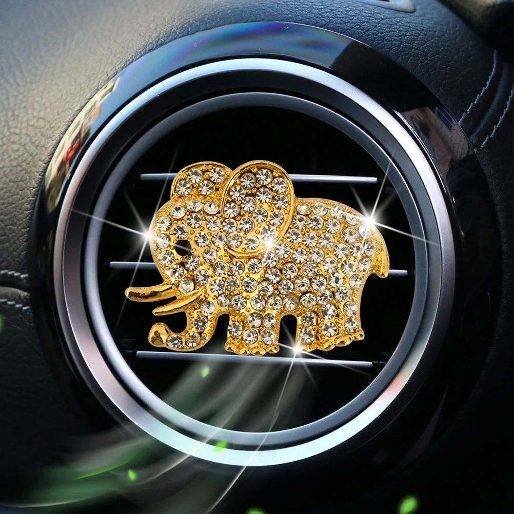 

2pcs Perfume Clips Sparkling Crystal Elephant Air Freshener For Interior Bling Air Freshener Vent Clip Car Vent Decorations Car