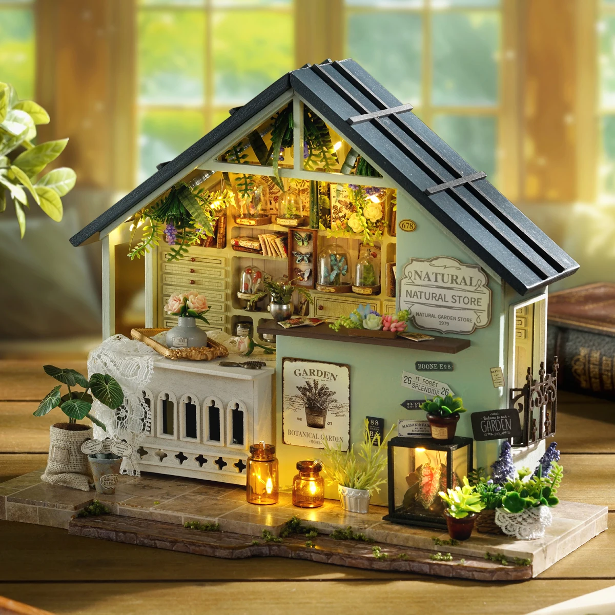 DIY ไม้ Leisurely ร้านเบเกอรี่ Miniature Building ชุดบ้านตุ๊กตาเฟอร์นิเจอร์ Casa ตุ๊กตาสําหรับของขวัญวันเกิดเพื่อน