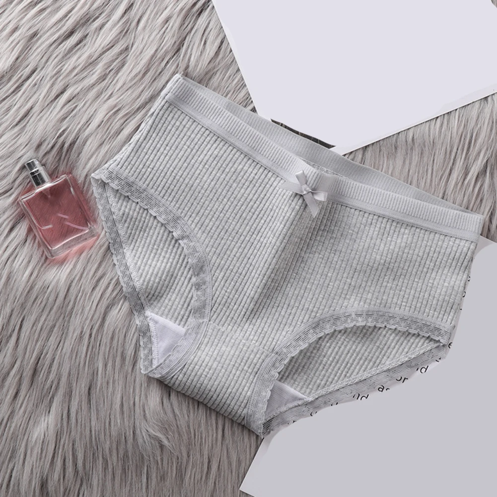 Women's Underwear Comfortable Mid Rise Breathable Cotton Plus Size Ladies Panties Soft Everyday Wear Cute Lace Underpants