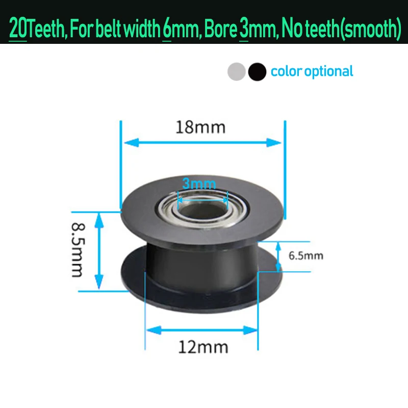 GT2 Spann Timing Pulley 16-zahn 20-Zähne mit 3mm oder 5mm Bohrung mit Lager für 3D Drucker Teile Zahnriemen 6mm 10mm