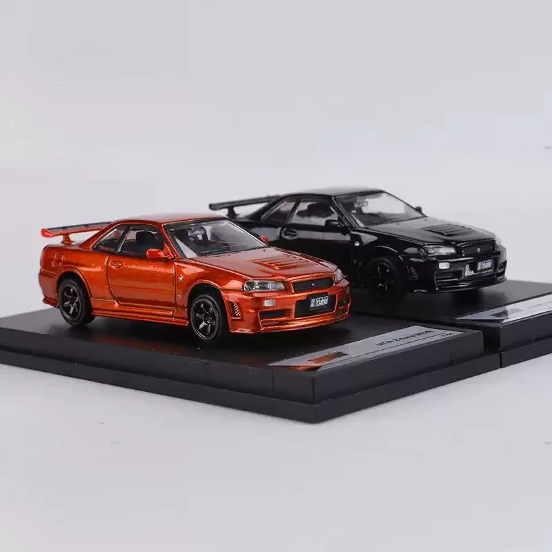 

SHADOW 1:64 Scale Skyline R34 Z-tune Alloy Simulation Car Model Collection Decorated Holiday Gifts Toys Souvenir Static Display