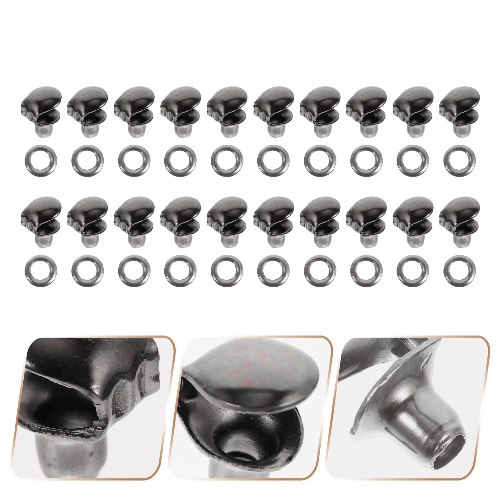 Kit de 20 peças de cadarços de sapato, acessórios de cadarço, ferramenta, ganchos de bota, botões de latão com junta