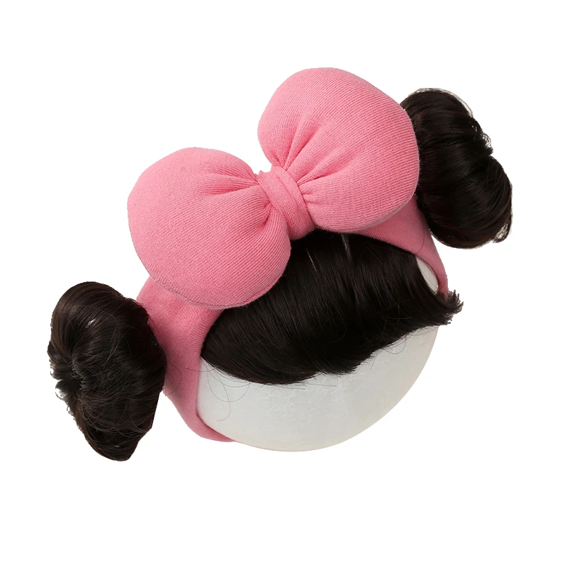 Fashion Cute Baby Kids Hair Wig Headband Children Girls Bow Wig Hairband Newborn Toddlers Wig Hat Hairpiece Cosplay Headwear