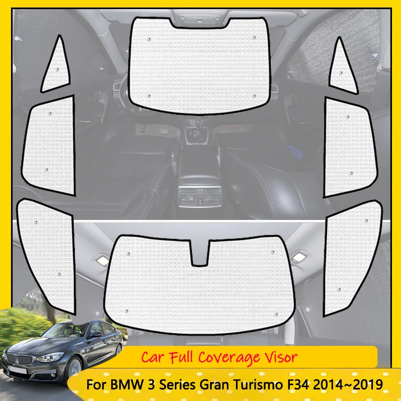 For BMW 3 Series Gran Turismo MK6 6th F34 2014~2019 Car Anti-UV Windshield Cover Reflective Visors Full Coverage Sunshades Auto