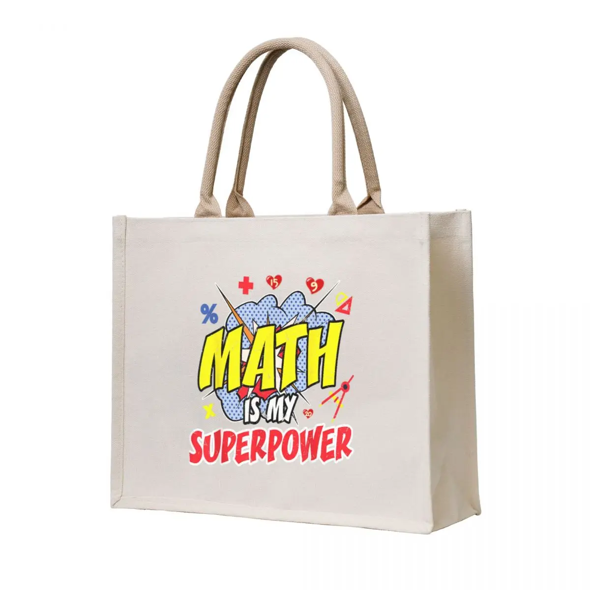 

Math Is My Superpower Funny Teaching Tote Bag great bag tote bags aesthetic cloth bag woman