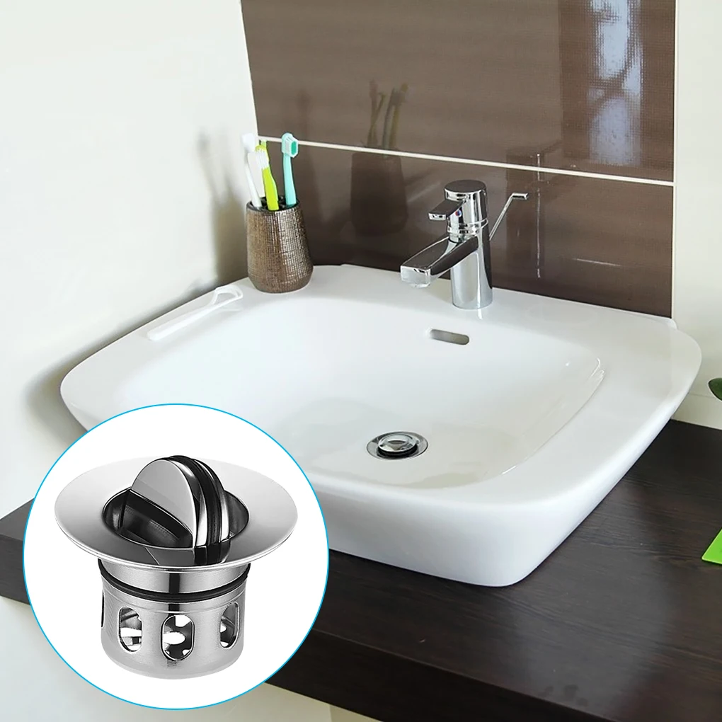 Wash Basin Drain Filter Bathroom Kitchen Washing Basin Stainless Steel Bounce Drain Filter