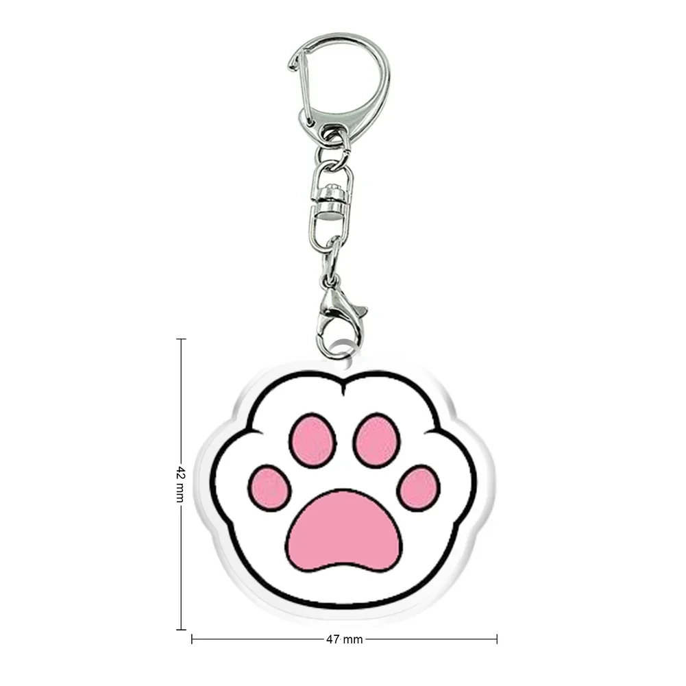 Fashion Letter Words Acrylic Dog Paw Keychain Transparent Acrylic Trinket For Gifts Pendants