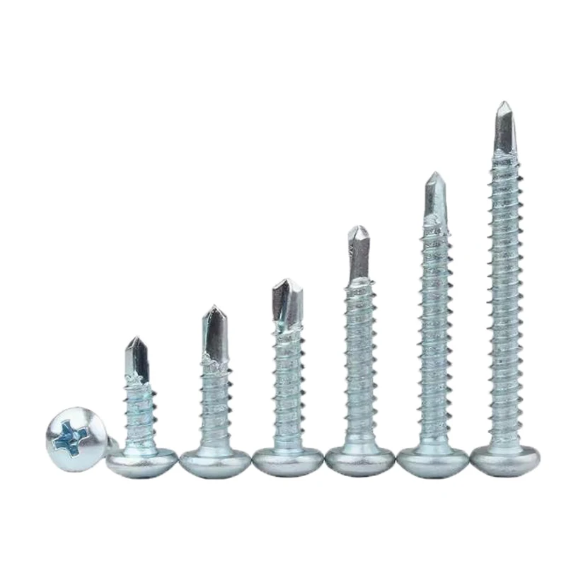 Blue and White Zinc Round Head Self-tapping Screws Cross Pan Head Self-tapping Screws Dovetail Nails M3.5 M4.2 M4.8