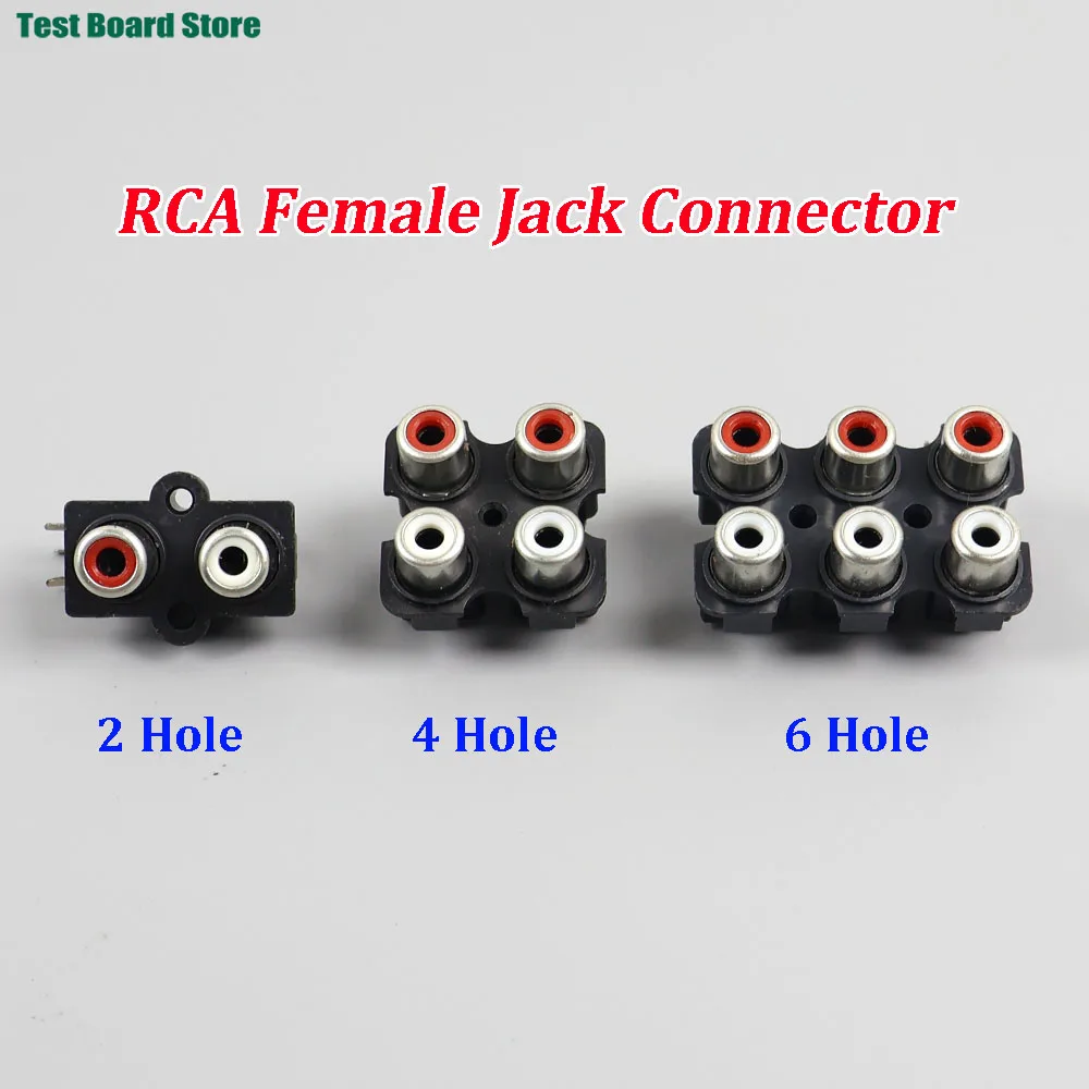 

1/2/5PCS 2/4/6 Hole RCA Female Stereo Audio Jack AV Audio Input Socket Connector Lotus Row Amplifier Interface Signal Connectio