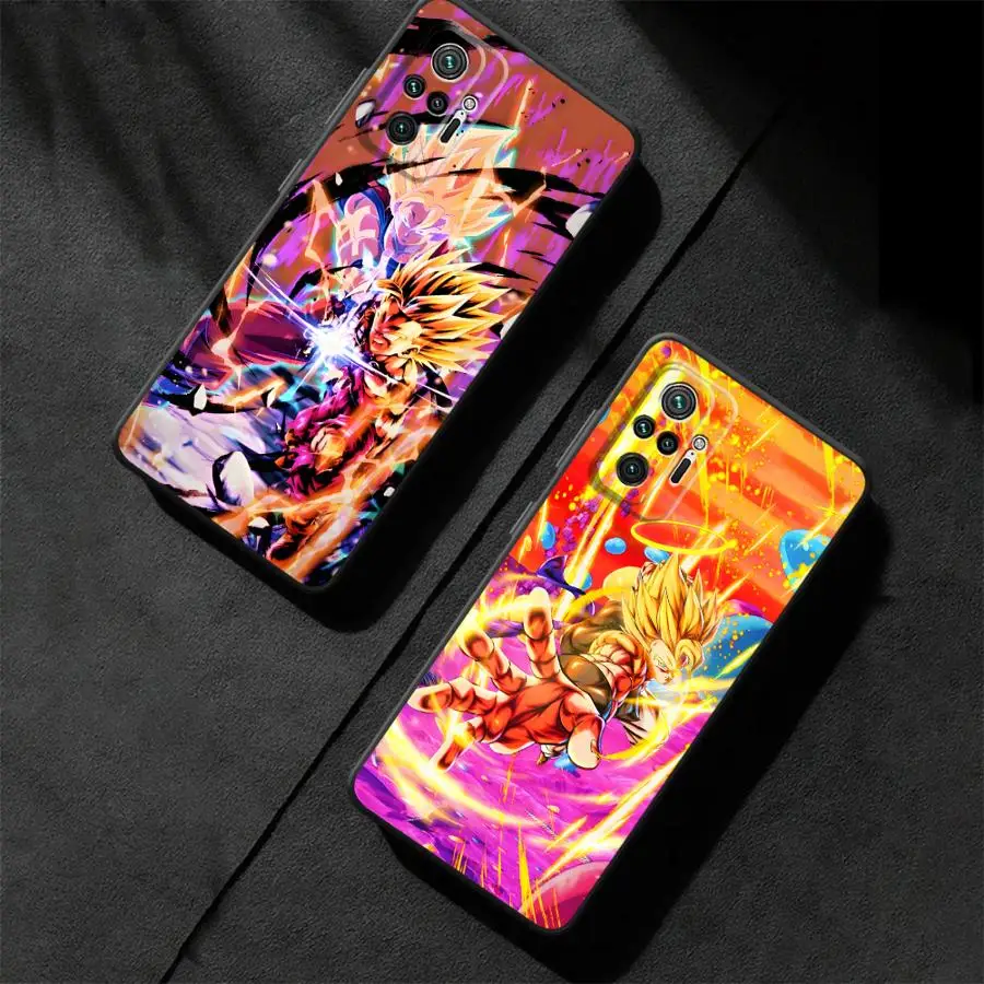 Custodia morbida nera per telefono per Xiaomi Redmi Note 12s 13 14 Pro Plus 10S 9 10 11 12 Pro 9S 7 8 11s Dragon Ball Passion Goku