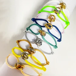 Bracelet 3 Stainless Steel Metal Buckle Bracelet Adjustable Rope Classic Bracelet for Men Friendship Jewelry Gift for Women