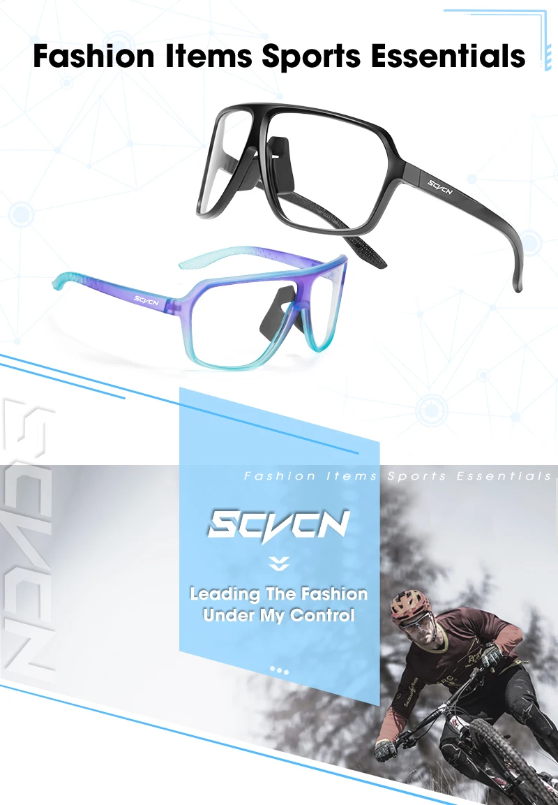 SCVCN Fahrbrille Radfahren Sonnenbrille Photochrome Männer Frauen Wandern Reiten Winddichte Schutzbrille UV400 Schutz Sportbrille – Detail 6