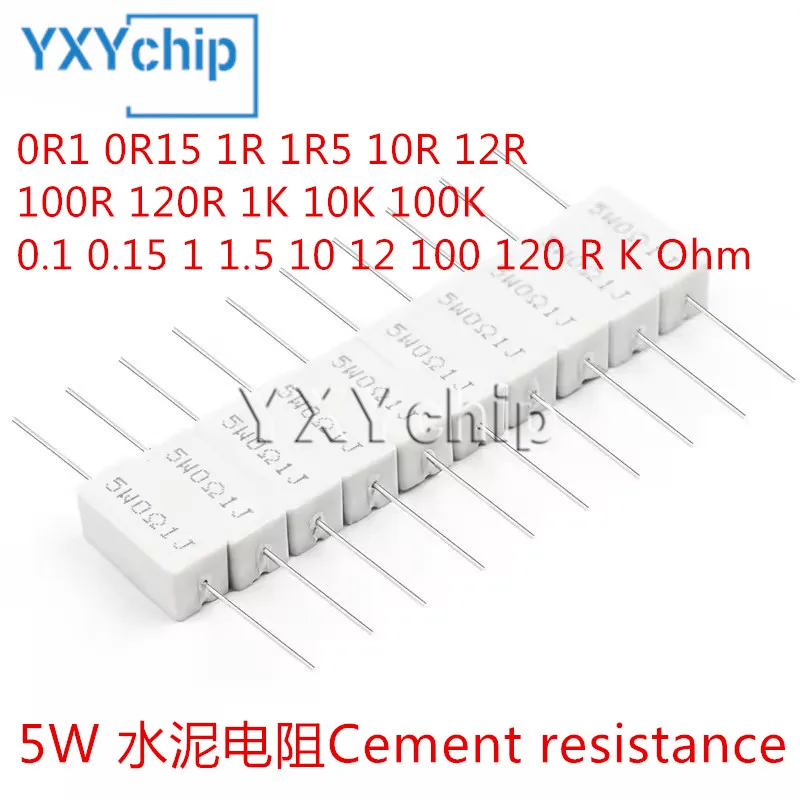 10Pcs 5W 5% Cement …