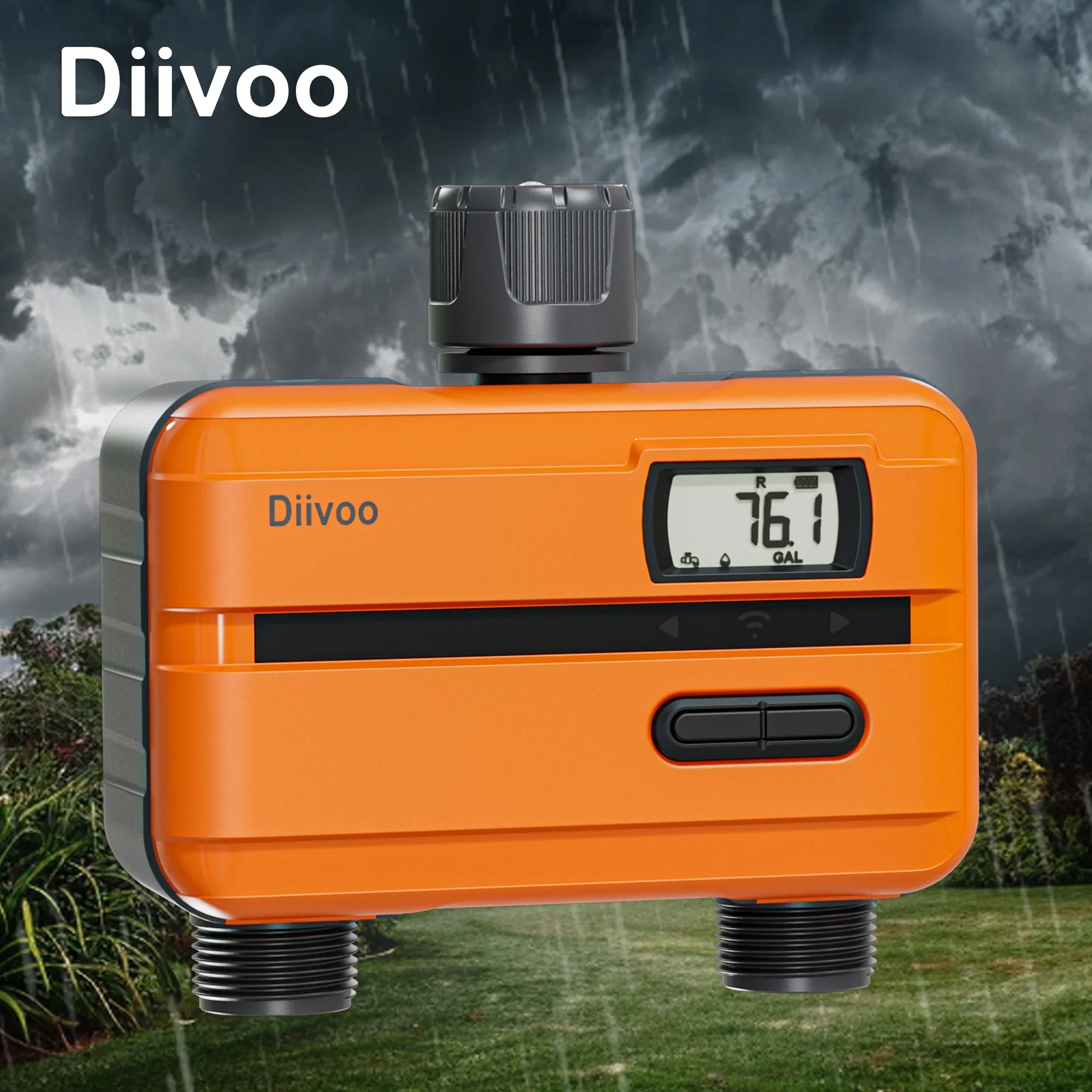 

DIIVOO WiFi 2 Zone Timer Smart Sprinkler Timer Rain Delay and Manual Watering Garden Lawn Automatic Watering Timer