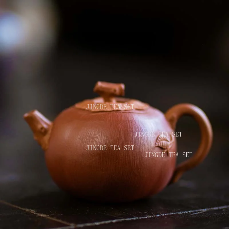 100ml Handmade Yixing Zisha Jiangpo Clay Teapot with Persimmon Design Chinese-style Kung Fu Tea Pot for Tea Lovers