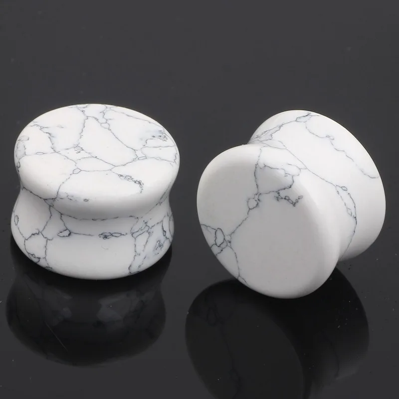 1 Pair White Turquoise Earring Expansion - Ear Expansion Jewelry - Piercing Accessory