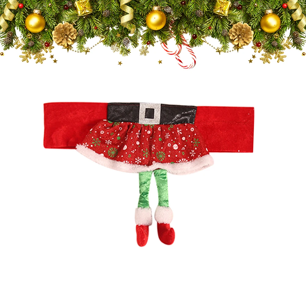 

Christmas Chair Cover Girls Skirt Chair Slipcover Universal Bow Tie Protectors for Dining Party Holiday Festive