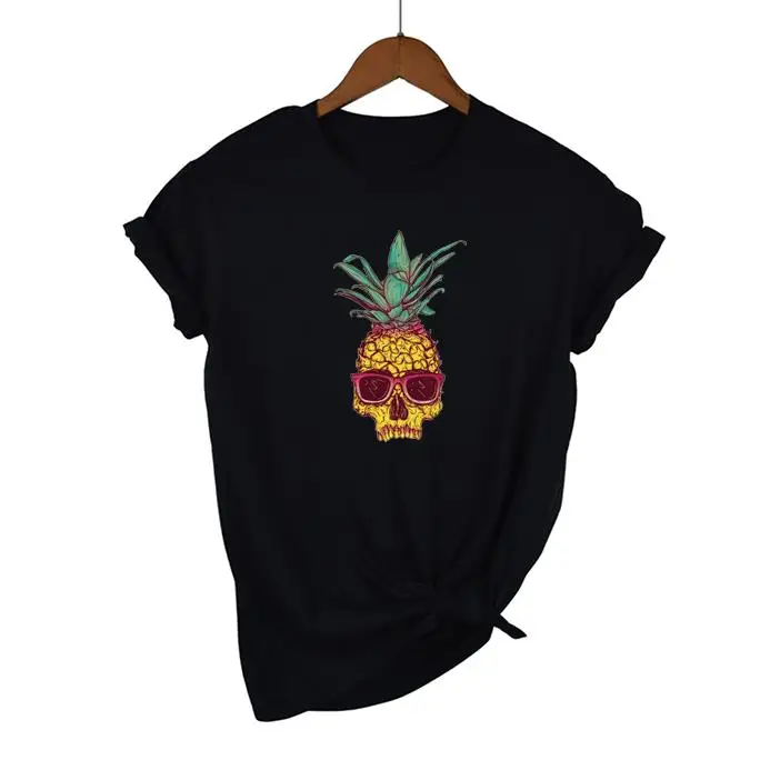 Women Graphic Short Sleeve Plaid Pineapple Beach Fashion Summer Lady Womens Clothing Tops T-Shirt Shirt Tees Female T Shirt