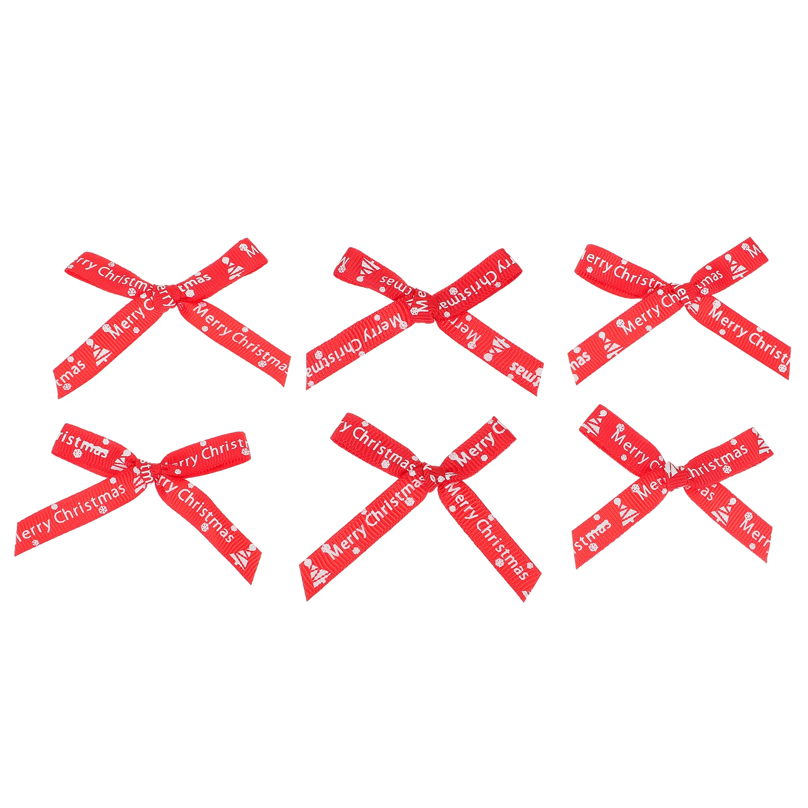 

60pcs Red Ribbon Bows for Christmas Gift Wrapping Decorations Polyester Present Accessory Festive Tree nament
