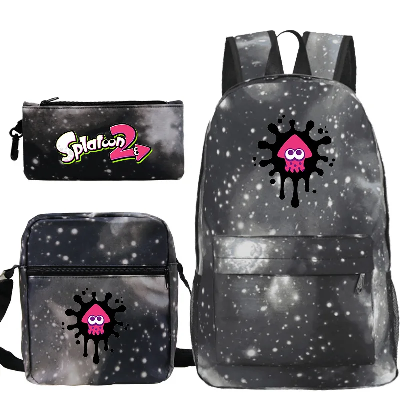 

Hip Hop Popular Splatoon Print 3pcs/Set pupil School Bags Laptop Daypack Backpack Inclined shoulder bag Pencil Case