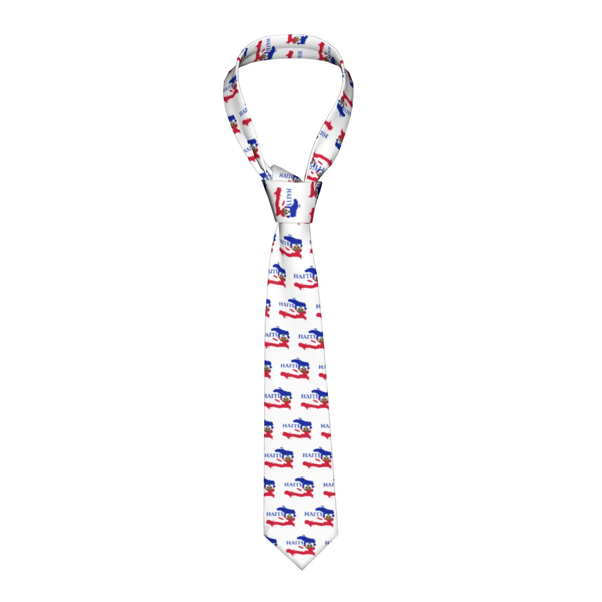Classic Haiti Map Flag Tie for Wedding Customized Men  Neckties