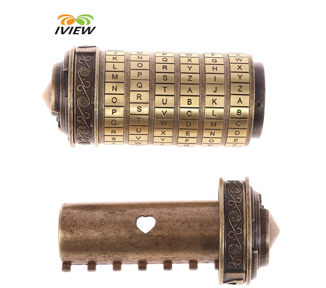 Leonardo Da Vinci Code lock Toys Metal Cryptex Locks for Wedding Gifts Valentine\'s Day Gifts